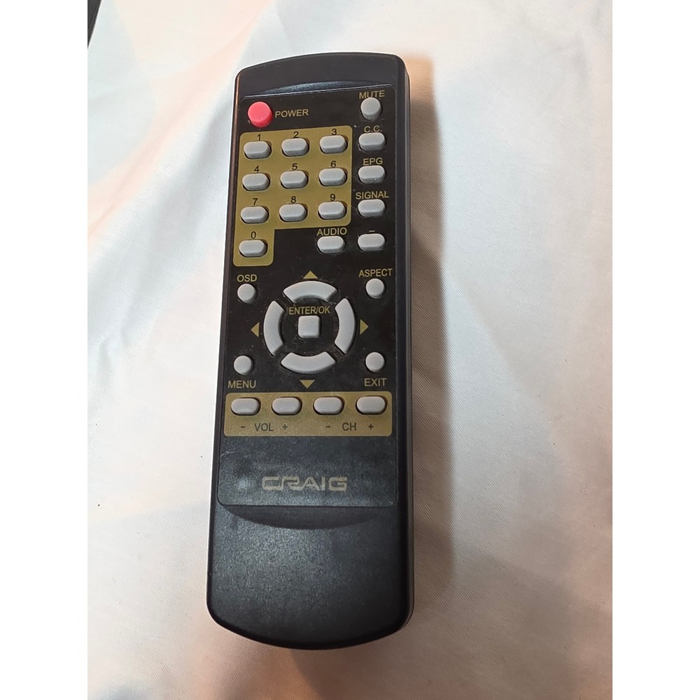 Craig TV Remote Control Replacement Black and Gold Infrared Television Remote